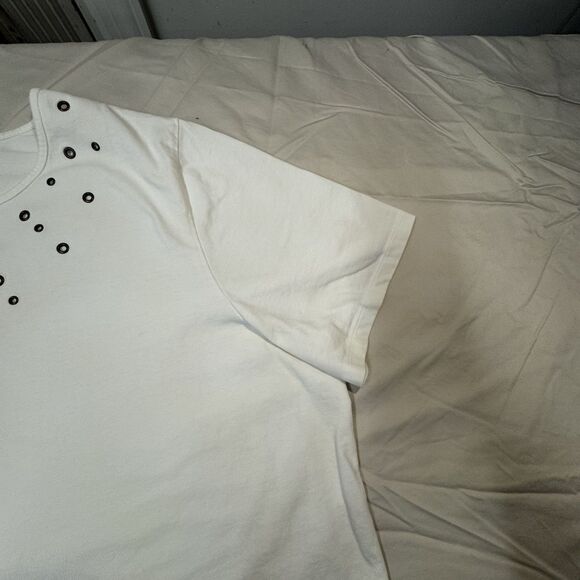 Liz & Me Sport Women’s White Short Sleeve Shirt with Grommet Accents – Size 3X - Picture 4 of 10